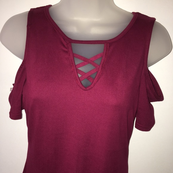 Love short Sleeve Casual cold Shoulder Tunic Dress - Picture 2 of 8